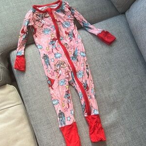 Little Sleepies Pink and Red Footies One Piece